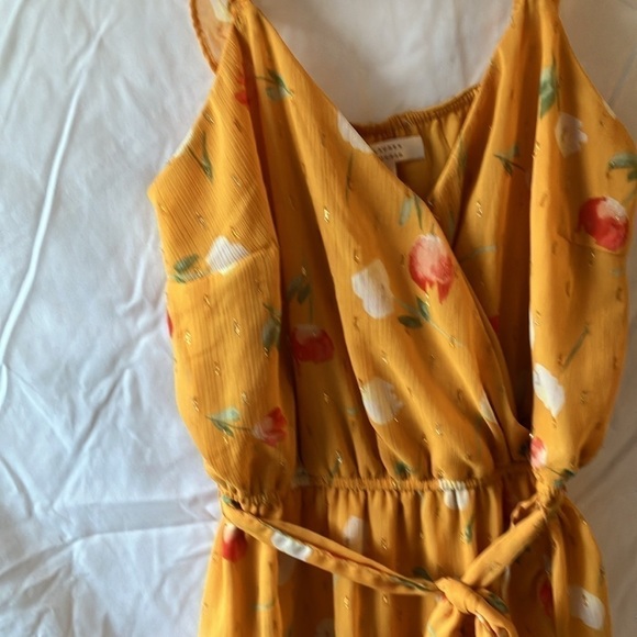 LC Lauren Conrad mustard colored flower (Wispy, Flowy) Dress- size XS - Picture 2 of 8